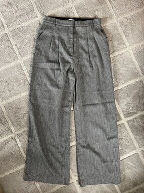 H&M Gray Houndstooth Wide-Leg Women's Dress Pants